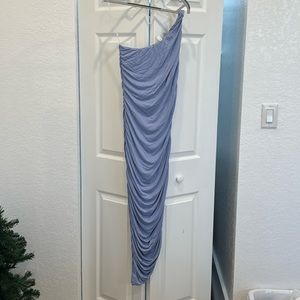 Blue maternity body con dress